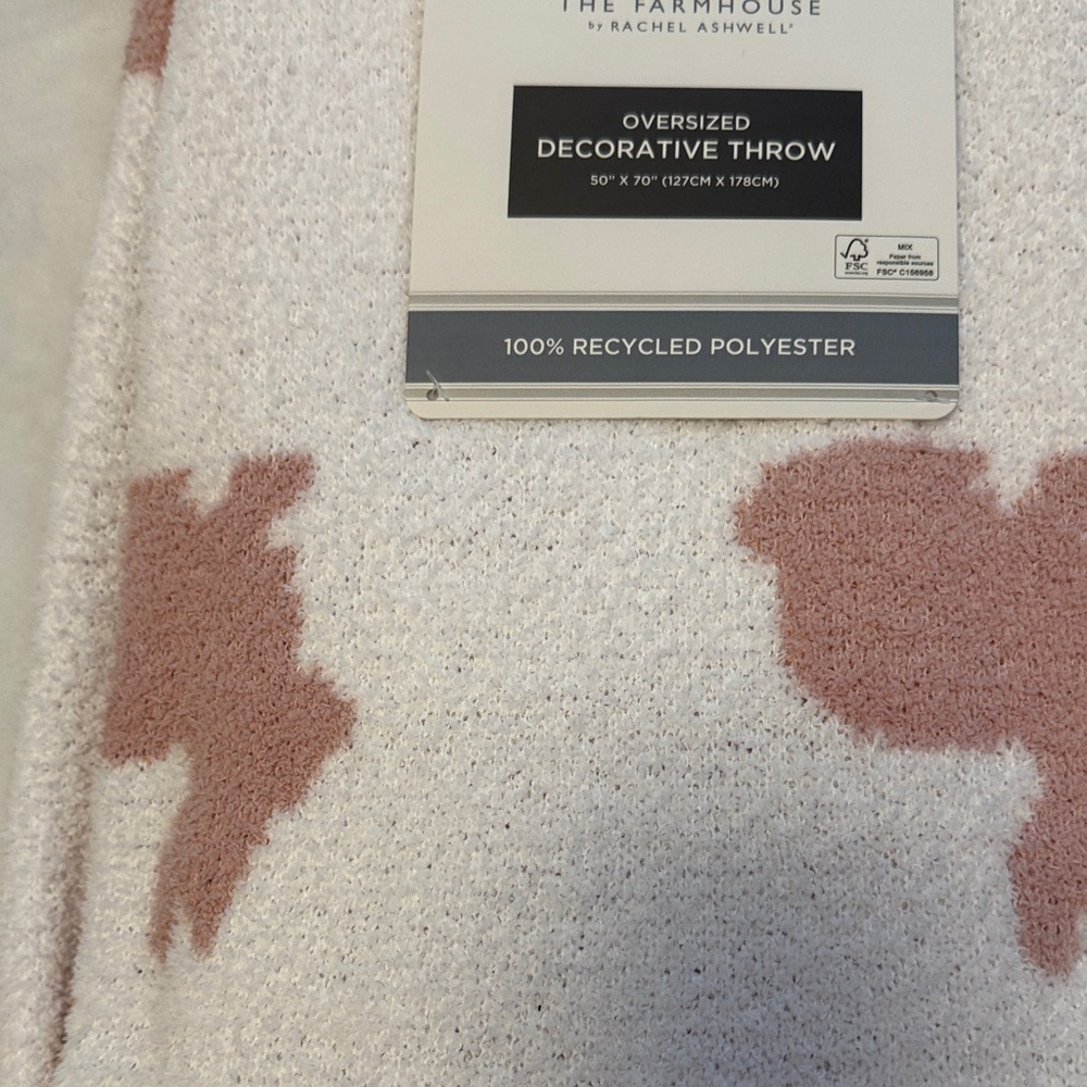 Oversized Decorative pink bunny Throw Blanket